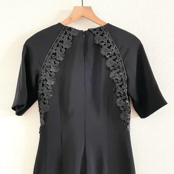 Antonio Melani Black Lace Trim Sheath Dress Women’s 2 - Picture 6 of 7